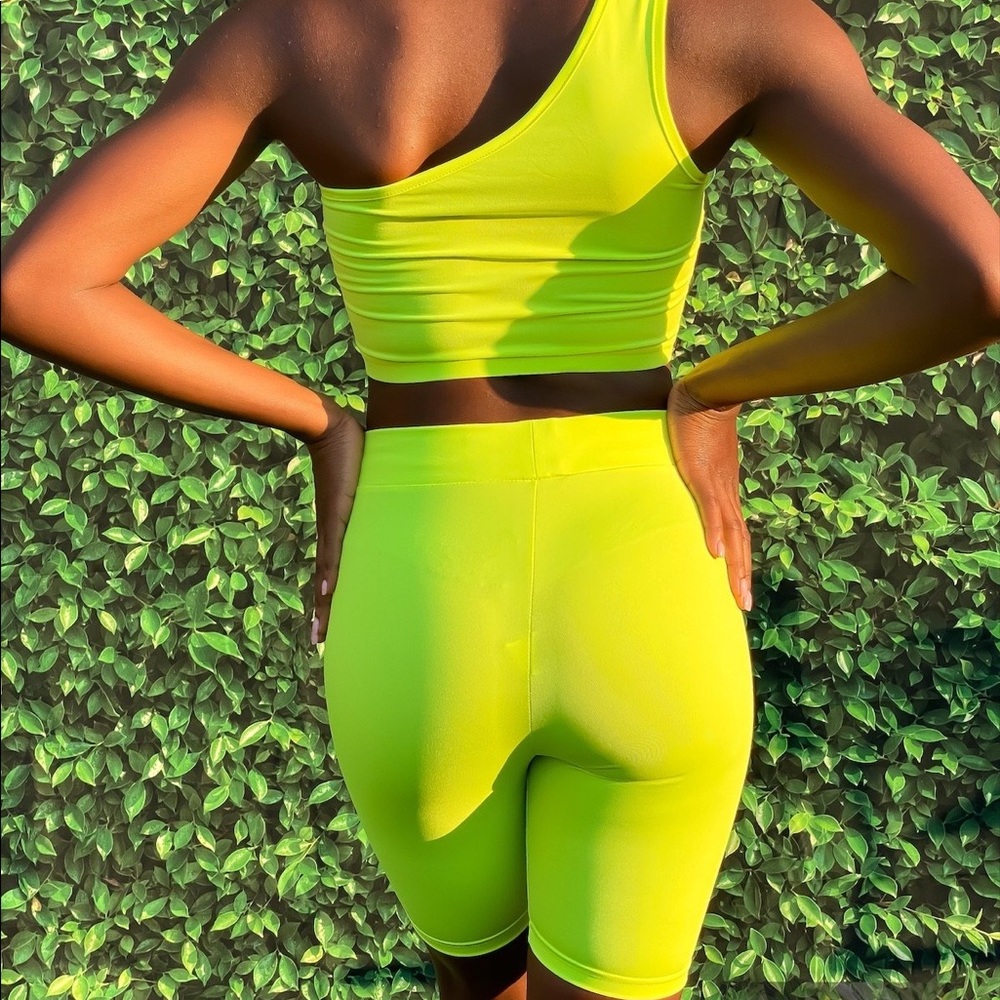 One Shoulder Crop Top & Shorts Set
